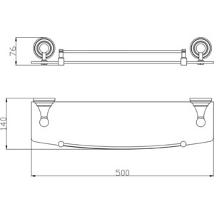 Полка стеклянная Rav Slezak Morava бронза (MKA0900/50SM)