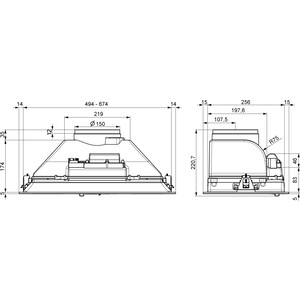 Вытяжка встраиваемая Elikor CASPER 52Н-450-П3Д нержавеющая сталь