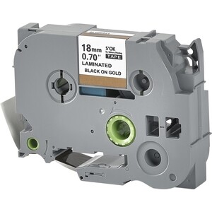 Кассета с лентой S'OK TZE841 для Brother, черный на золотом, 18мм/8м