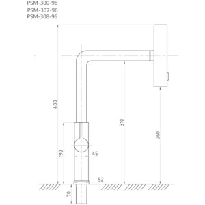 Смеситель для кухни Профсан Steel PSM-300-96 хром