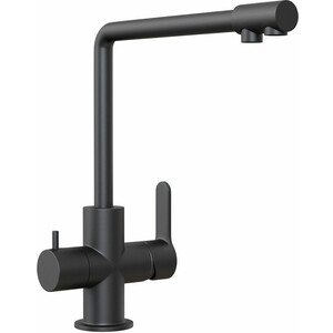Смеситель для кухни Профсан Steel PSM-307-22 с подключением фильтра, черный матовый