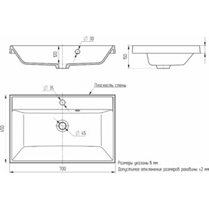 Раковина мебельная Uperwood Classic 70 белый глянец (291020336)