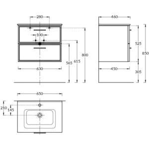 Тумба под раковину Kerama Marazzi Piano Classic 65 белая (PIA.CL.65\WHT.M)