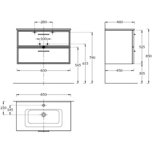 Тумба под раковину Kerama Marazzi Piano Classic 85 белая (PIA.CL.85\WHT.M)