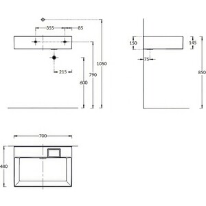 Раковина мебельная Kerama Marazzi Logica 70 (LO.wb.70.0)