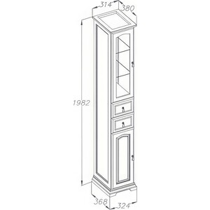 Пенал Opadiris Риспекто 32х200 правый, орех антикварный (00-00005835)