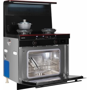 Газовая плита Hiberg S-FEG 92 с вытяжкой i-VM 9120