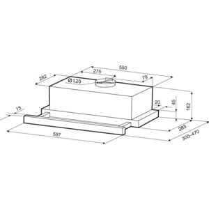 Вытяжка встраиваемая Krona Kamilla T 600 Inox (2 мотора)