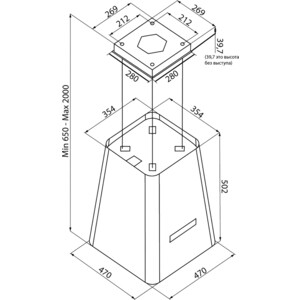Вытяжка Krona HILARY ISOLA 500 BLACK S