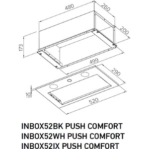 Вытяжка встраиваемая Meferi INBOX52IX PUSH COMFORT