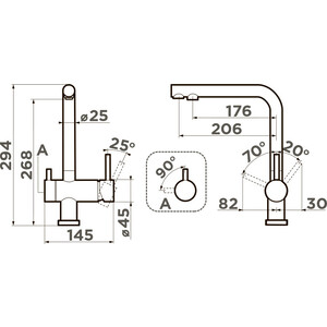 Смеситель для кухни Omoikiri Nagano-P-ES с подключением фильтра, espresso (4994500)