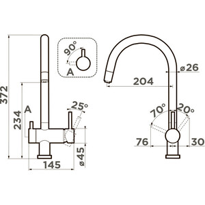 Смеситель для кухни Omoikiri Yamada-LG с подключением фильтра, светлое золото (4994479)