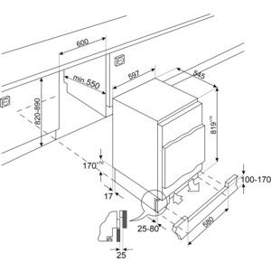 Встраиваемая морозильная камера Smeg U8F082DE1