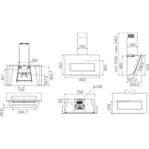 Вытяжка Elica BLOOM-S DEKT/A/85