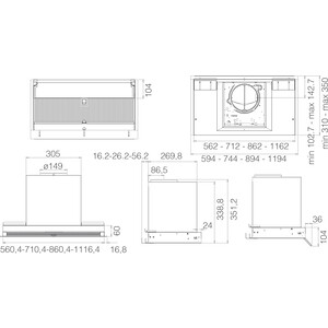 Вытяжка встраиваемая Elica BOXIN ADV DRY @ IX/A/90