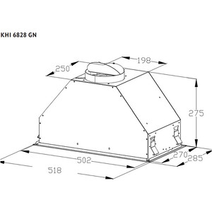 Вытяжка встраиваемая Korting KHI 6828 GN