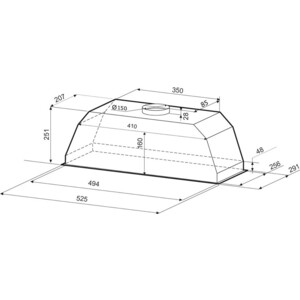 Вытяжка встраиваемая Krona ADEL 600 INOX PB
