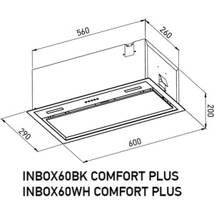 Вытяжка встраиваемая Meferi INBOX60WH COMFORT PLUS
