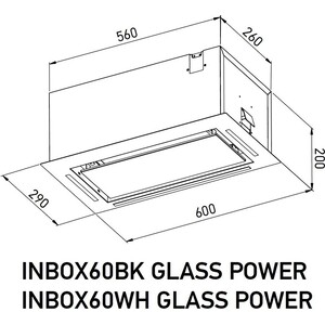 Вытяжка встраиваемая Meferi INBOX60WH GLASS POWER