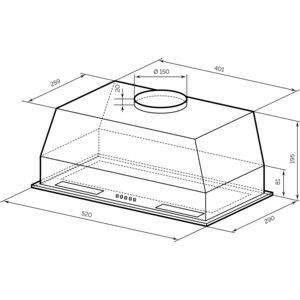 Вытяжка встраиваемая Lex HYPER 600 Inverter BBL
