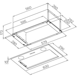Вытяжка встраиваемая Meferi INBOX60IX POWER