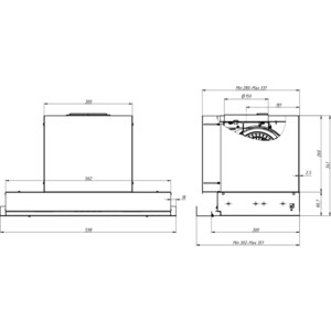 Вытяжка встраиваемая Elikor Sense Glass 60П-1000 черный