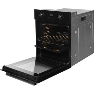 Электрический духовой шкаф Hyundai HEO 45411 BG черный/серебристый