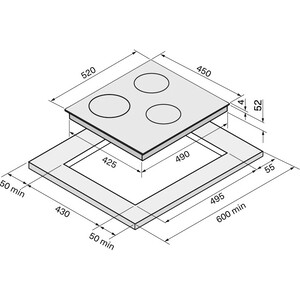 Индукционная варочная панель Krona MAGIER 45 BL 3BTK