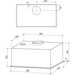 Вытяжка встраиваемая Krona ARVEN 500 WHITE PB V2