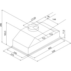 Вытяжка встраиваемая Krona KATE 600 GLASS BLACK PB K