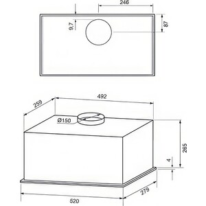Вытяжка встраиваемая Krona ASPEN 600 WHITE SGC