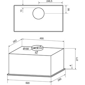 Вытяжка встраиваемая Krona ZANDER 600 DN BLACK S
