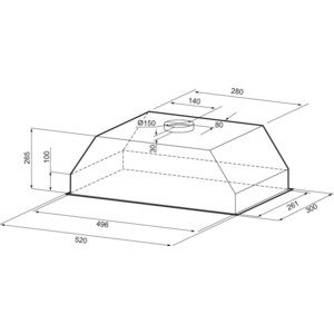 Вытяжка встраиваемая Krona SVEN 600 white SGC