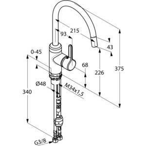 Смеситель для кухни Kludi Bingo Star с выдвижным изливом, хром (428510578)