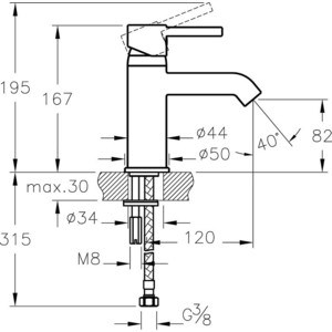 Смеситель для раковины Vitra Minimax S (A41984EXP)