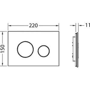 Панель смыва TECE Loop стекло чёрное, клавиши чёрные (9240657)