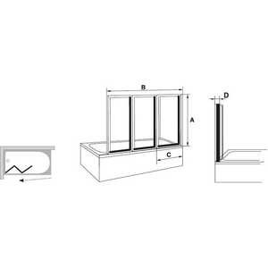 Шторка для ванны Ravak Supernova VS3 100 рейн, сатин (795P0U0041)