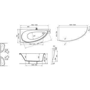 Акриловая ванна Ravak Avocado 160 правая, без гидромассажа (CH01000000)