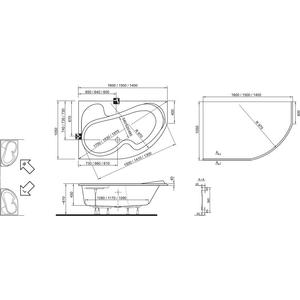 Акриловая ванна Ravak Rosa 140x105 правая, без гидромассажа (CV01000000)