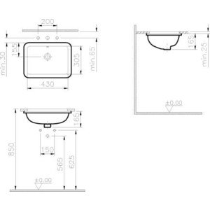 Раковина встраиваемая Vitra S20 42х30 (5474B003-0618)