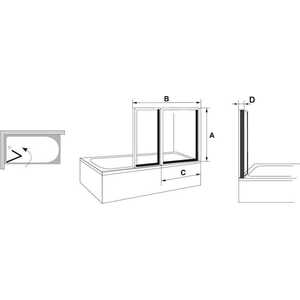 Шторка для ванны Ravak Supernova VS2 105 прозрачная, сатин (796M0U00Z1)