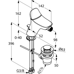 Смеситель для биде Kludi Ambienta с донным клапаном (532160575)