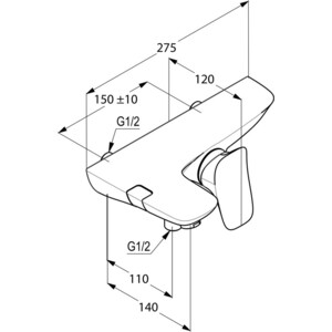 Смеситель для ванны Kludi Ambienta хром (534450575)