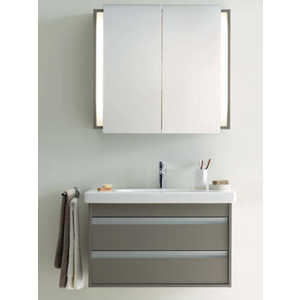 Зеркальный шкаф Duravit Ketho 100x18 с сенс подсветкой графит мат (7532)