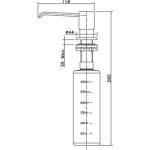 Дозатор для моющих средств Lemark Expert нержавеющая сталь (LM8201S)