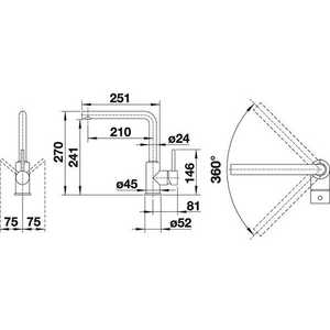 Смеситель для кухни Blanco MILA хром (524213/519414)
