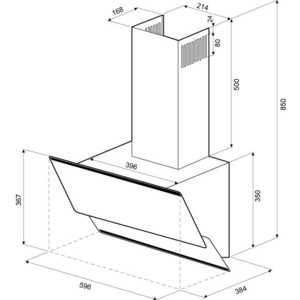 Вытяжка Krona Irida 600 black push button