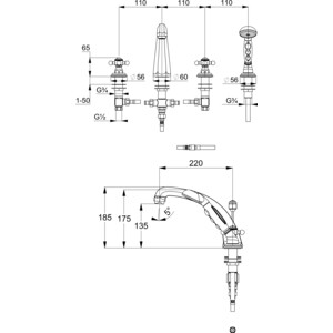 Смеситель на борт ванны Kludi Adlon (515240520)