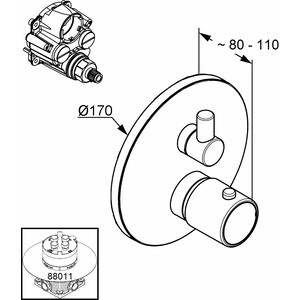 Термостат для ванны Kludi Zenta встраиваемый, для 88011 (388300545)