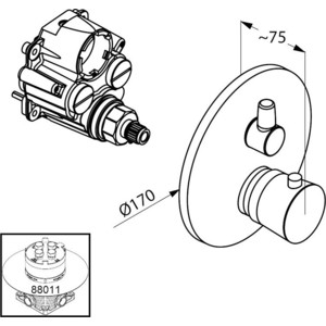 Термостат для ванны Kludi Zenta встраиваемый, для 88011 (388300545)